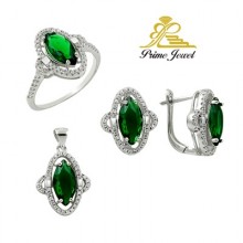 Gümüş zirkon taşlı set